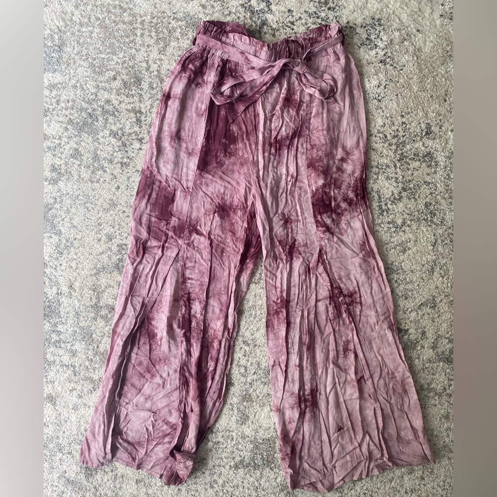 Favlux Fashion Dusty Rose tied dyed Open front pants